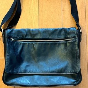Cole Haan messenger bag. Black leather.
